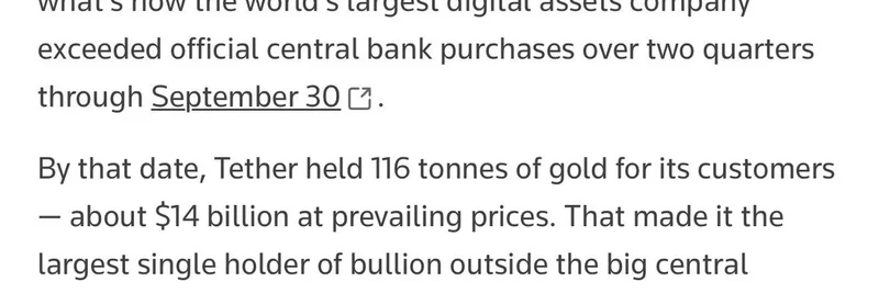 テザーの金保有が中央銀行を上回る：ミームトークンへの影響