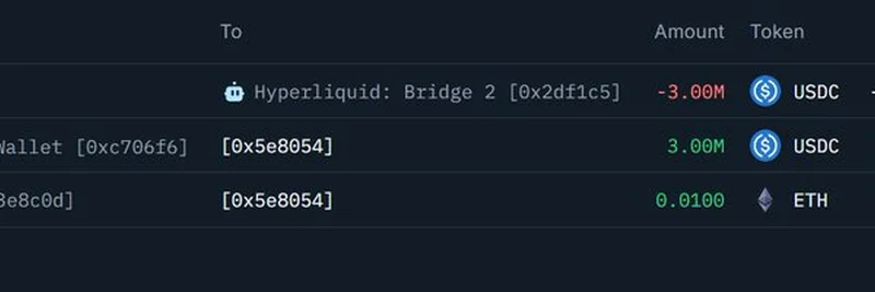 鲸鱼在Hyperliquid抛售300万美元USDC做空$HYPE：这意味着什么