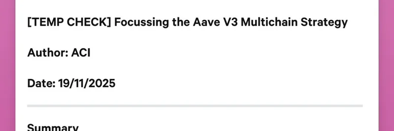 Aave V3 Temp Check: Shutting Down zkSync, Metis, Soneium for Multichain Efficiency and $2M Revenue Floor