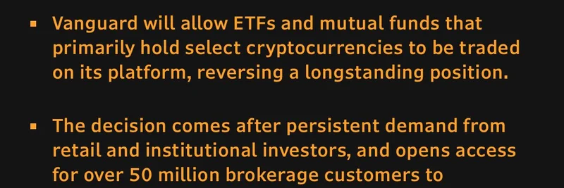 バンガードが暗号通貨方針を転換：ETFは受け入れるがミームコインは締め出し — 強気のシグナルか、見逃したチャンスか？