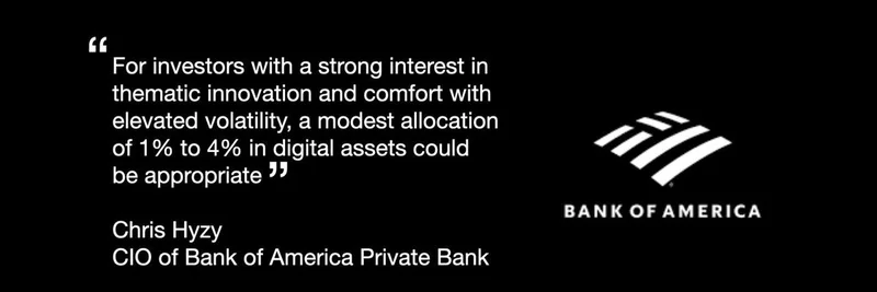 뱅크오브아메리카, 자산 배분에 암호화폐 1–4% 권고: 자산관리의 게임체인저?