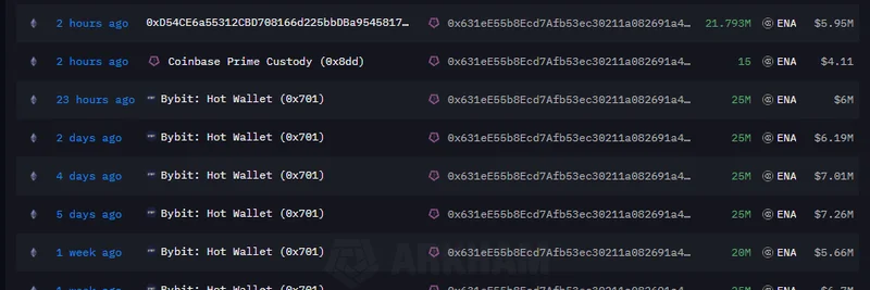 Ethena $ENA のクジラが $121M を蓄積：ミームトークン保有者が次の大暴騰を注視