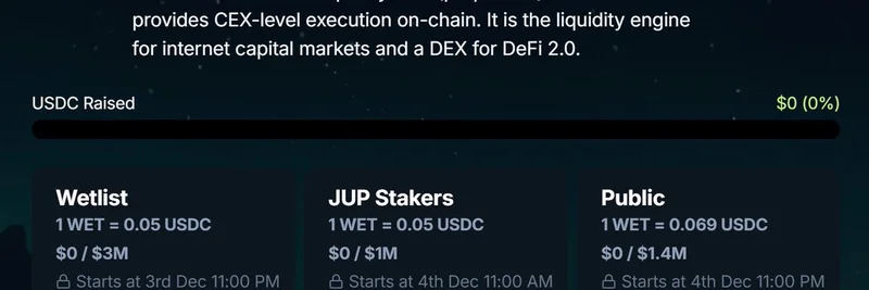 WET 代币发售：在 50M FDV 白名单抢先拿到 Jupiter Exchange 的首个 DTF —— 快速交易指南