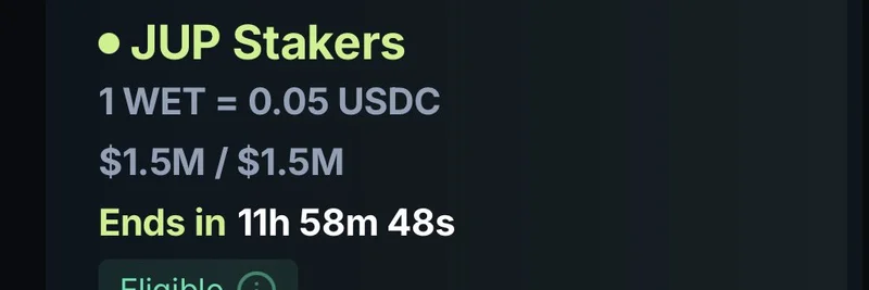 JUPステイカーズの割当が72秒で完売：HumidiFiの$WETトークンICO熱狂の内幕
