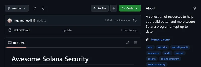 Awesome Solana Security Repo Gets Major Update: Essential Tools and Guides for Building Secure Solana Programs