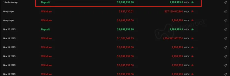 Bitcoin OG 고래의 또 다른 한 수: 1,000만 달러 USDC 입금으로 Hyperliquid에서 5배 레버리지 ETH 롱 개시