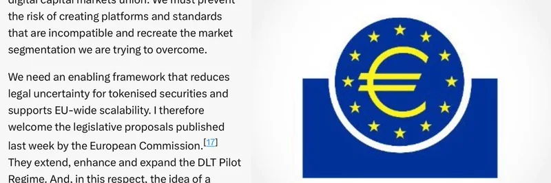 欧洲央行的皮耶罗·奇波洛内：代币化为统一的欧洲数字资本市场联盟开路
