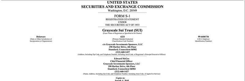그레이스케일, 스팟 SUI ETF 신청: Sui 네트워크와 암호화폐 채택의 게임체인저
