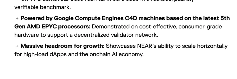 NEAR Protocol이 기록 경신: 실제 확장성으로 100만 TPS 달성